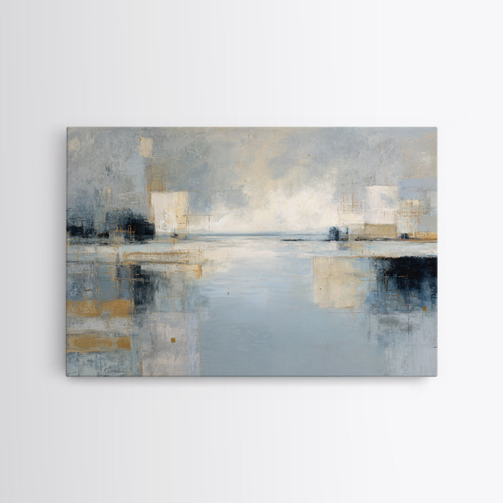 Large Calming Seascape Framed Canvas Print, Hotel Art, Art Deco, Hotel Decor, Fine Art, Boutique, Minimalist Wall Art, HOT-3x2-7
