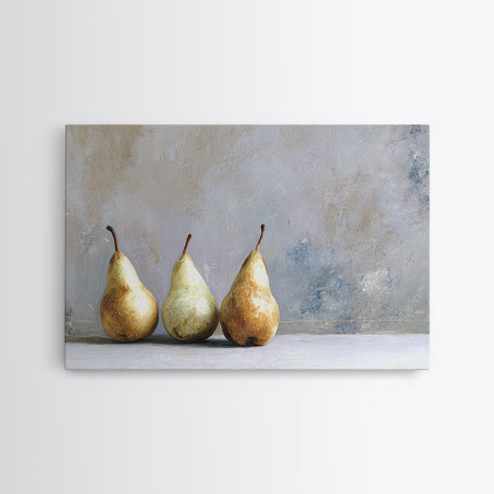 Elegant Pear Still Life on Linen Canvas Print, Hotel Art, Neutral Decor, Hotel Decor, Fine Art, Boutique, Home Decor, HOT-3x2-73
