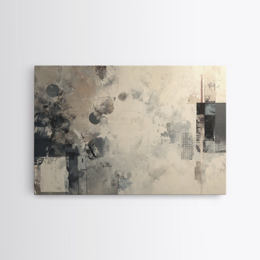 Sophisticated Neutral Abstract Framed Canvas Print, Hotel Art, Room Decor, Hotel Decor, Abstract Art, Boutique, Art Print, HOT-3x2-77