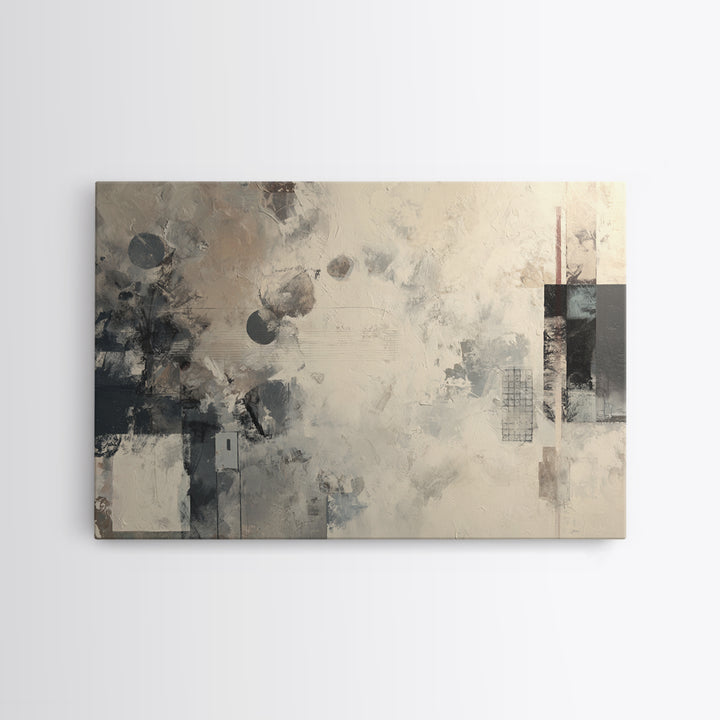 Sophisticated Neutral Abstract Framed Canvas Print, Hotel Art, Room Decor, Hotel Decor, Abstract Art, Boutique, Art Print, HOT-3x2-77