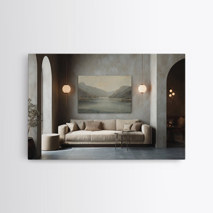 Serene Mountain Lake for Boutique Hotel Mood Canvas Print, Hotel Art, Poster, Hotel Decor, Fine Art, Boutique, Wood Wall Art, HOT-3x2-84