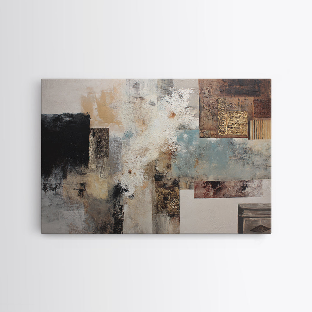 Gold Accented Abstract for Upscale Lobby Canvas Print, Hotel Art, Boho Decor, Hotel Decor, Fine Art, Boutique, Painting, HOT-3x2-89