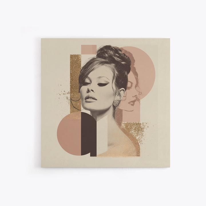 Mod 1960s Beauty Portrait Canvas Print, Hair Salon Art, African American Art, Living Room Decor, Fine Art, Style, Salon Sign, HSA-1x1-19