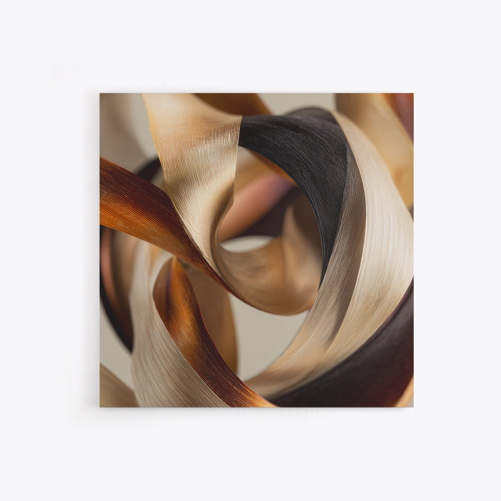 Hair Strands Turning into Abstract Ribbons Framed Canvas Print, Hair Salon Art, Salon Sign, Living Room Decor, Fine Art, Style, HSA-1x1-21