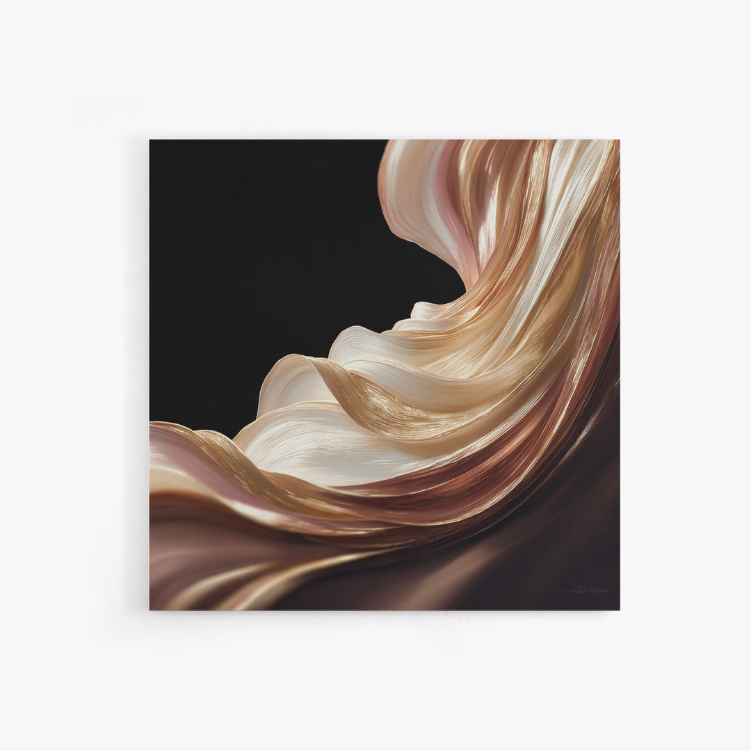 Abstract Hair Strands Forming Elegant Waves Canvas Print, Hair Salon Art, Printable Art, Living Room Decor, Fine Art, Style, HSA-1x1-3