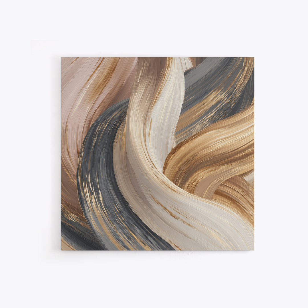 Abstract Hair Strands Forming Elegant Waves Canvas Print, Hair Salon Art, Wall Art, Living Room Decor, Fine Art, Style, HSA-1x1-99