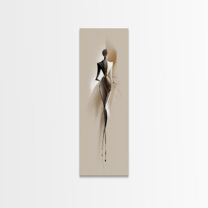Black and White Line Art Salon Figure Framed Canvas Print, Hair Salon Art, Art, Living Room Decor, Style, Black Art Prints, HSA-1x3-19