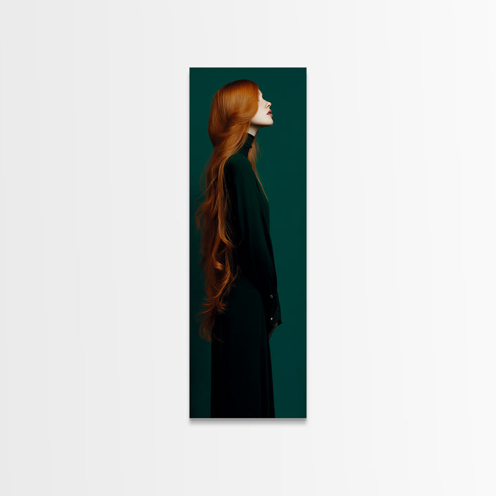 Copper Hair Silhouette Canvas Print, Hair Salon Art, Black Woman Wall Art, Living Room Decor, Fine Art, Style, Fine Art Print, HSA-1x3-22