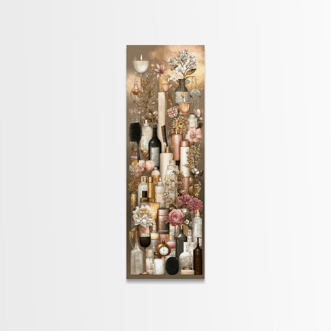 Rose Gold Salon Tool Still Life Canvas Print, Hair Salon Art, Fine Art Print, Living Room Decor, Fine Art, Style, Wall Decor, HSA-1x3-98