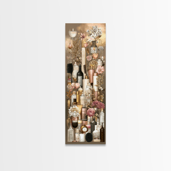 Rose Gold Salon Tool Still Life Canvas Print, Hair Salon Art, Fine Art Print, Living Room Decor, Fine Art, Style, Wall Decor, HSA-1x3-98