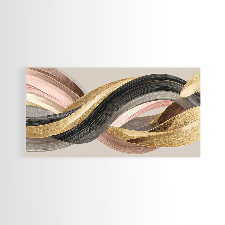Hair Strands Turning into Abstract Ribbons Canvas Print, Hair Salon Art, Living Room Decor, Abstract Art, Style, HSA-2x1-17