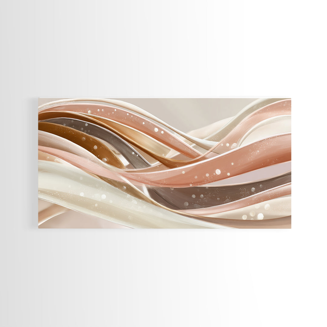 Hair Strands Turning into Abstract Ribbons Canvas Print, Hair Salon Art, Living Room Decor, Abstract Art, Style, HSA-2x1-41
