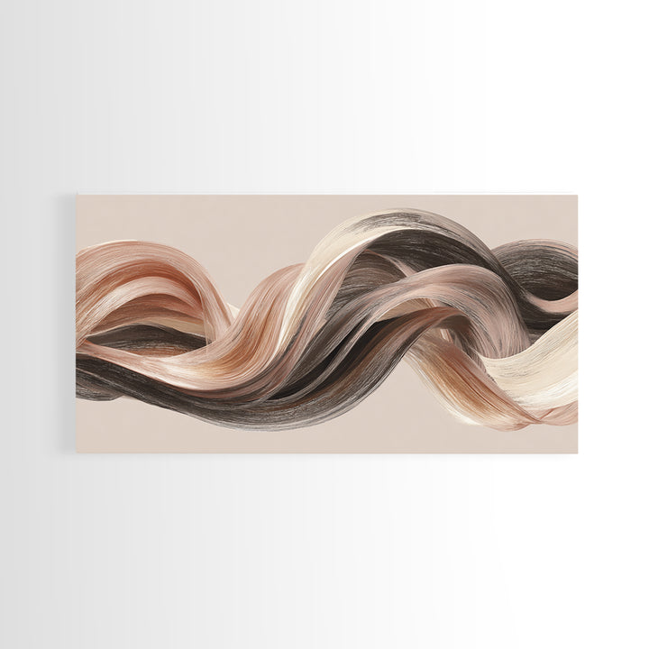 Abstract Hair Strands Forming Elegant Waves Canvas Print, Hair Salon Art, Modern Art, Living Room Decor, Abstract Art, Style, HSA-2x1-47