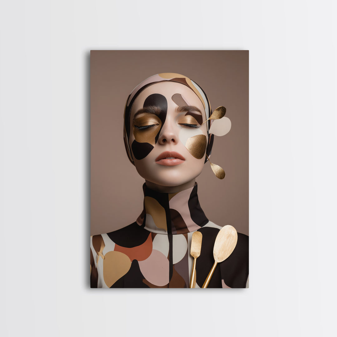 Mod 1960s Beauty Portrait Canvas Print, Hair Salon Art, Modern Decor, Living Room Decor, Fine Art, Style, Wall Decor, HSA-2x3-27