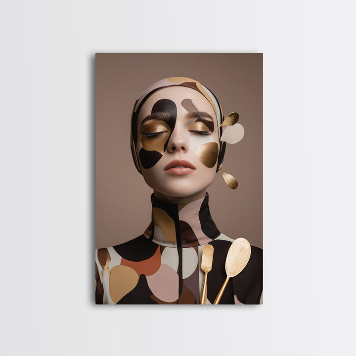Mod 1960s Beauty Portrait Canvas Print, Hair Salon Art, Modern Decor, Living Room Decor, Fine Art, Style, Wall Decor, HSA-2x3-27