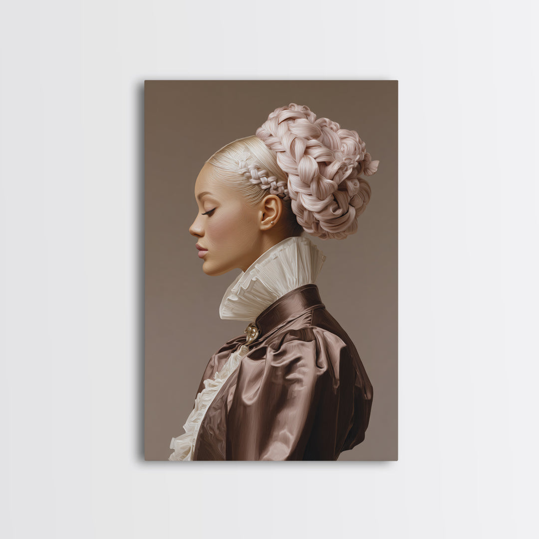 Braided Hairstyle Study Framed Canvas Print, Hair Salon Art, Contemporary Art, Living Room Decor, Fine Art, Style, Modern Art, HSA-2x3-43