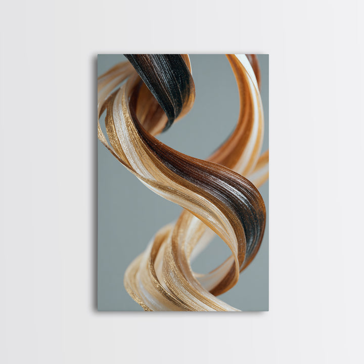 Hair Strands Turning into Abstract Ribbons Canvas Print, Hair Salon Art, Printable Wall Art, Living Room Decor, Style, HSA-2x3-53