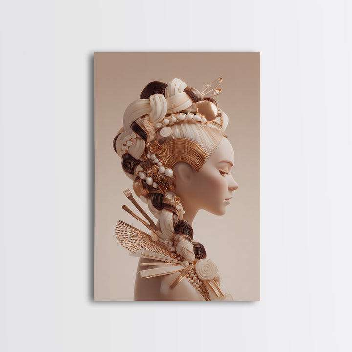 Braided Hairstyle Study Canvas Print, Hair Salon Art, Art Print, Living Room Decor, Fine Art, Style, Black Owned Art, HSA-2x3-67