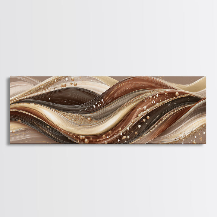Hair Strands Turning into Abstract Ribbons Canvas Print, Hair Salon Art, Black Wall Art, Living Room Decor, Fine Art, Style, HSA-3x1-13