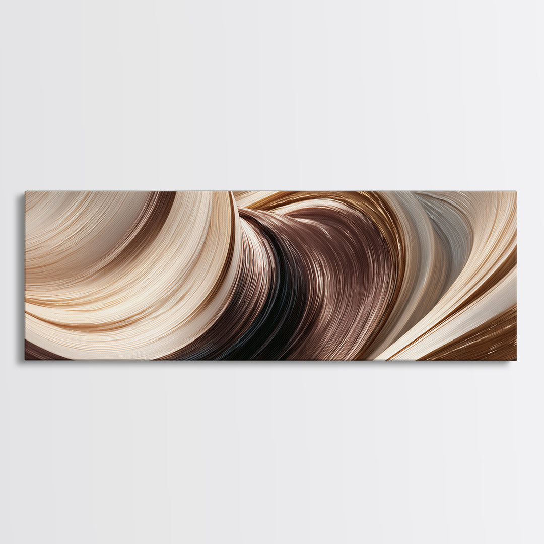 Abstract Hair Strands Forming Elegant Waves Canvas Print, Hair Salon Art, Fine Art Print, Living Room Decor, Abstract Art, HSA-3x1-19