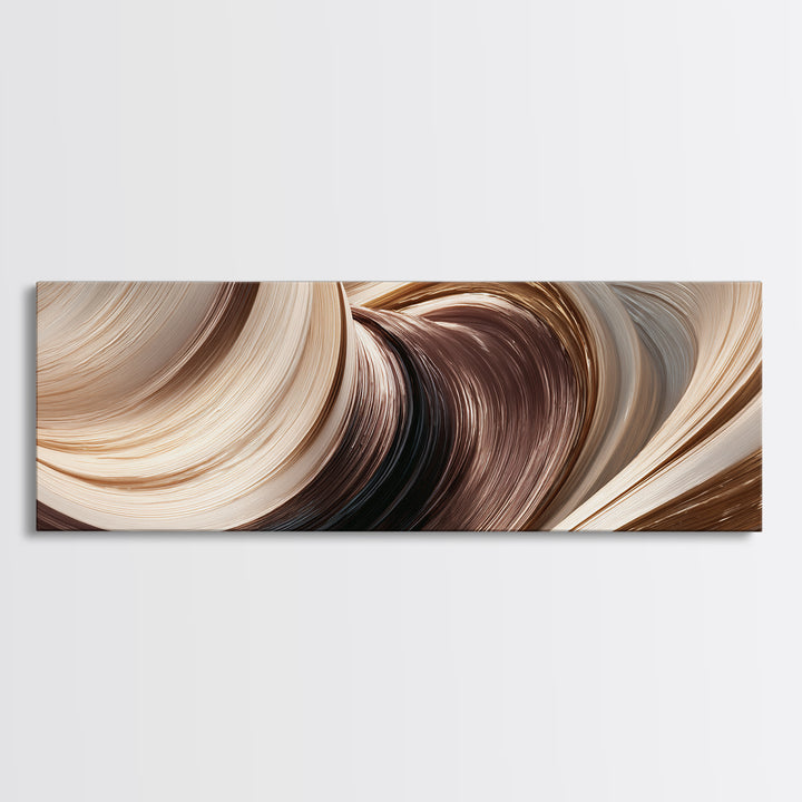 Abstract Hair Strands Forming Elegant Waves Canvas Print, Hair Salon Art, Fine Art Print, Living Room Decor, Abstract Art, HSA-3x1-19