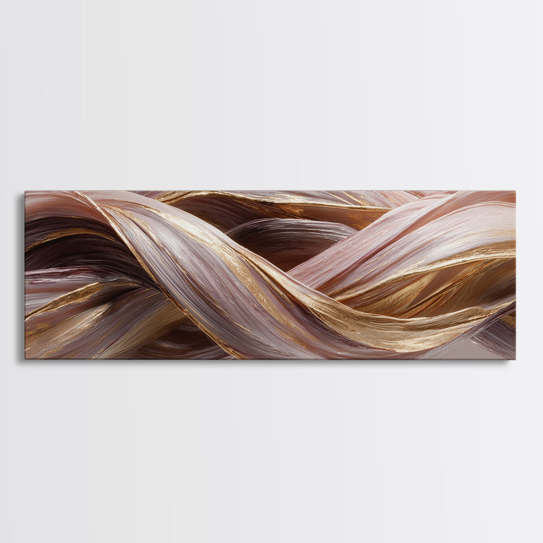 Hair Strands Turning into Abstract Ribbons Canvas Print, Hair Salon Art, Black Woman Wall Art, Living Room Decor, Abstract Art, HSA-3x1-61