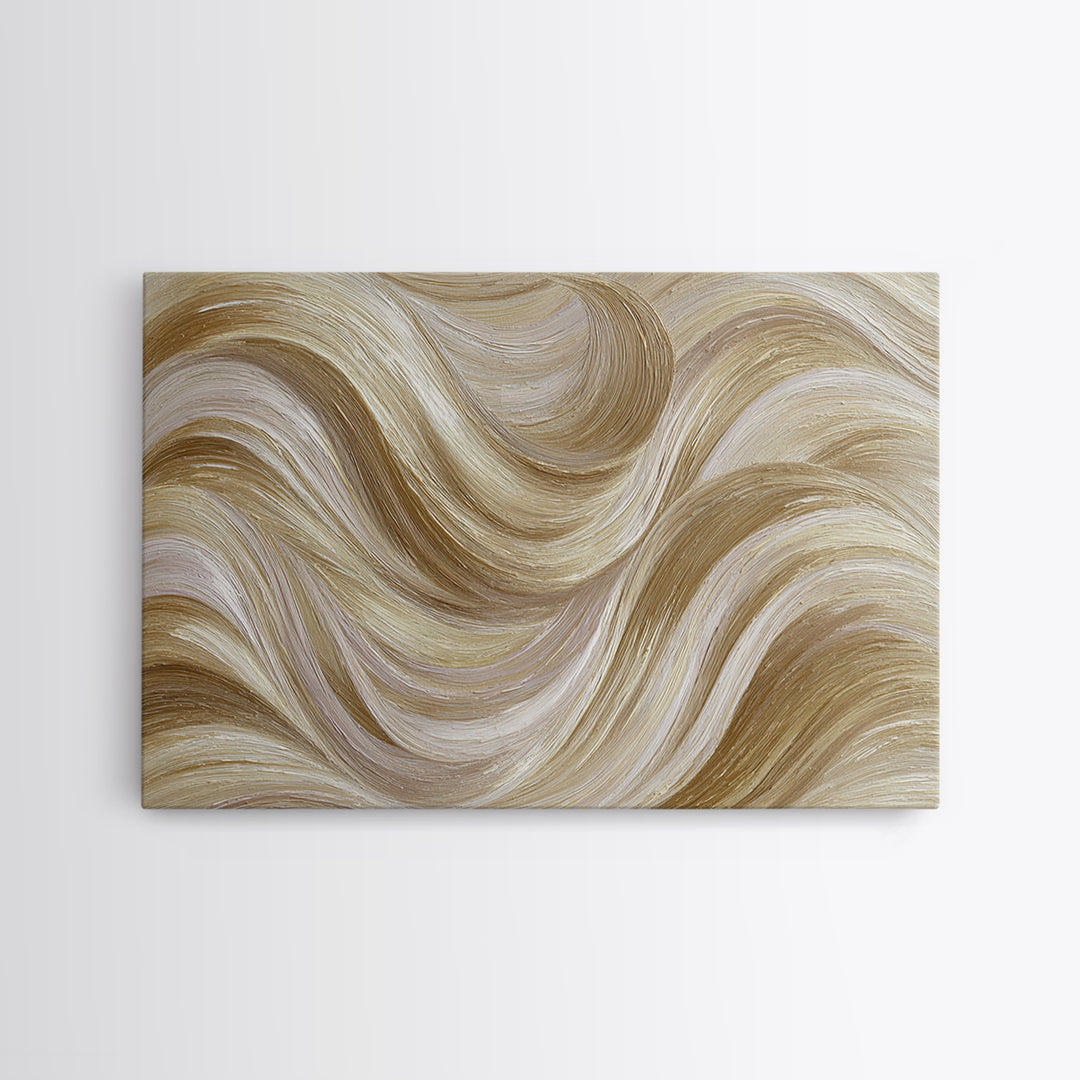 Abstract Hair Strands Forming Elegant Waves Framed Canvas Print, Hair Salon Art, Hairstylist, Living Room Decor, Abstract Art, HSA-3x2-31