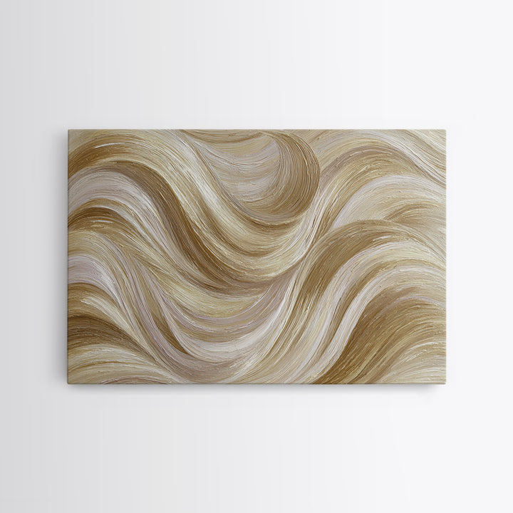 Abstract Hair Strands Forming Elegant Waves Framed Canvas Print, Hair Salon Art, Hairstylist, Living Room Decor, Abstract Art, HSA-3x2-31