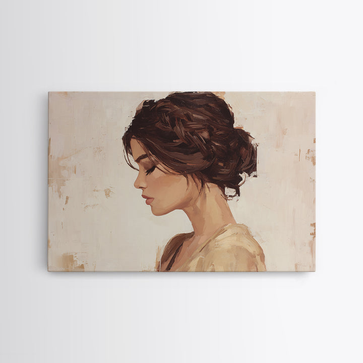 Braided Hairstyle Study Framed Canvas Print, Hair Salon Art, Gallery Decor, Living Room Decor, Fine Art, Style, Wall Art, HSA-3x2-39