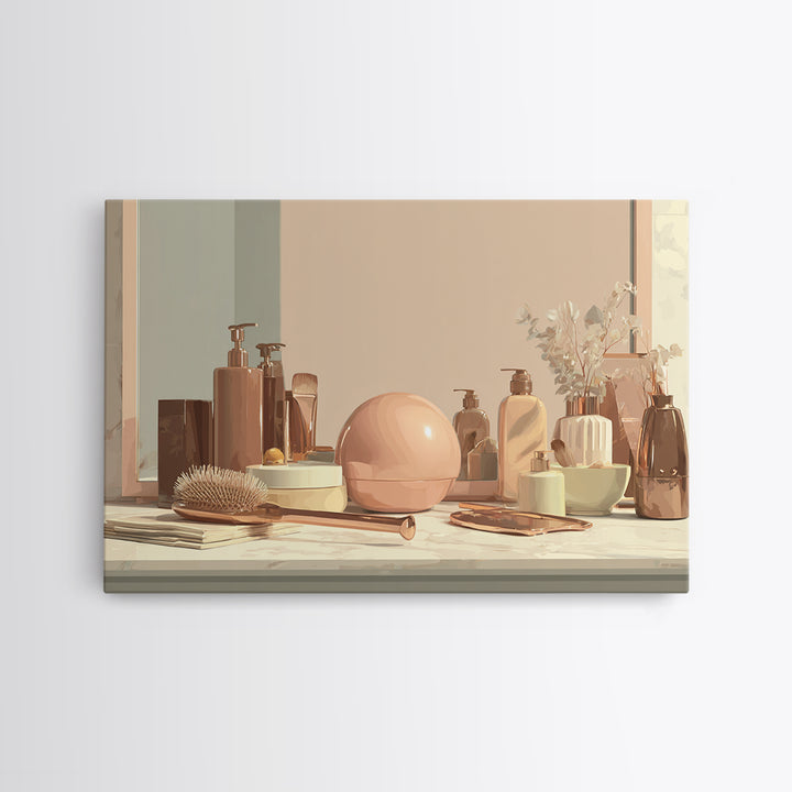 Rose Gold Salon Tool Still Life Canvas Print, Hair Salon Art, African American Art, Living Room Decor, Fine Art, Style, HSA-3x2-42