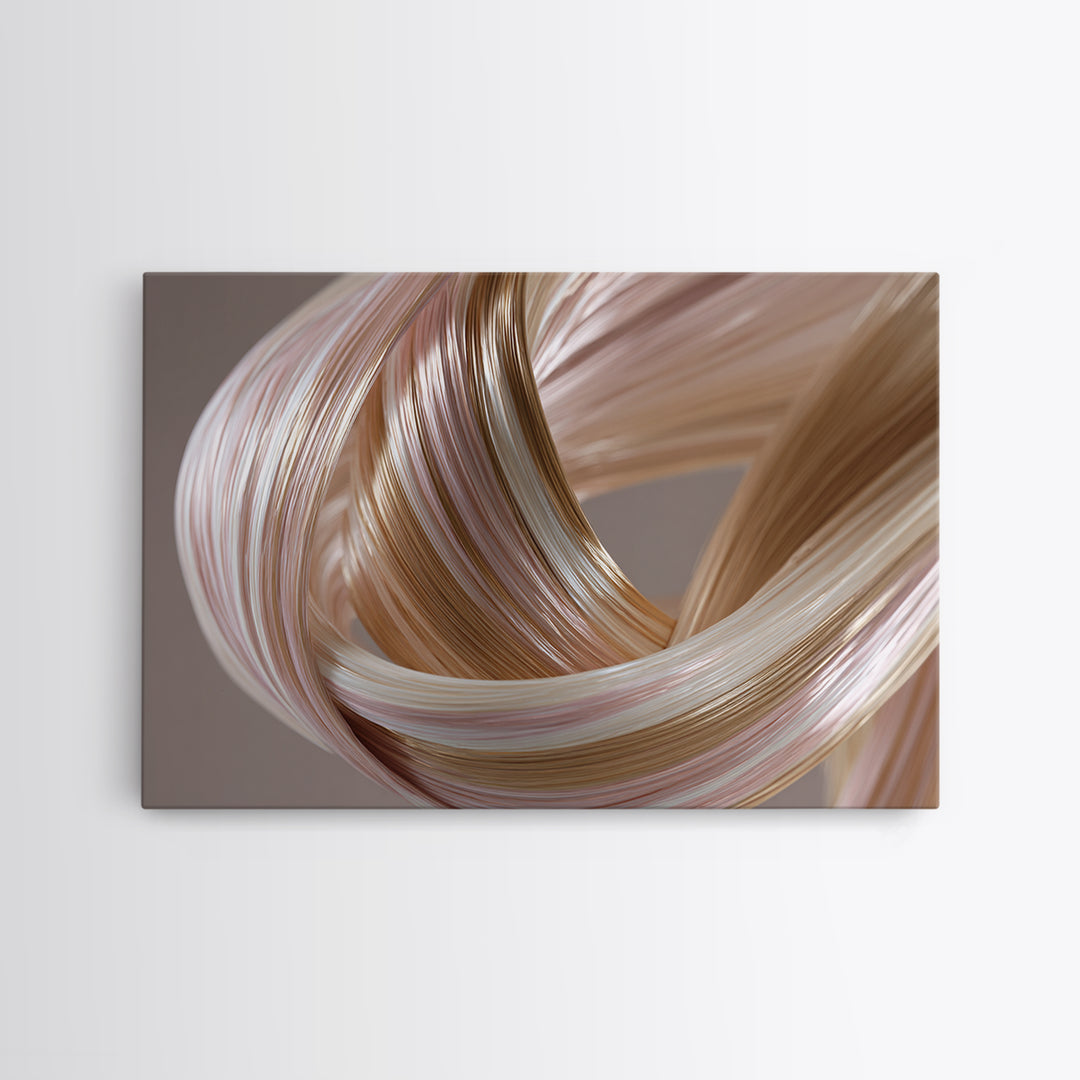 Hair Strands Turning into Abstract Ribbons Canvas Print, Hair Salon Art, Hairstylist, Living Room Decor, Fine Art, Style, HSA-3x2-49