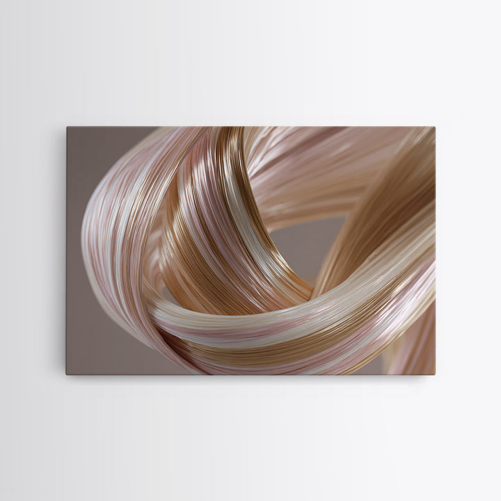 Hair Strands Turning into Abstract Ribbons Canvas Print, Hair Salon Art, Hairstylist, Living Room Decor, Fine Art, Style, HSA-3x2-49