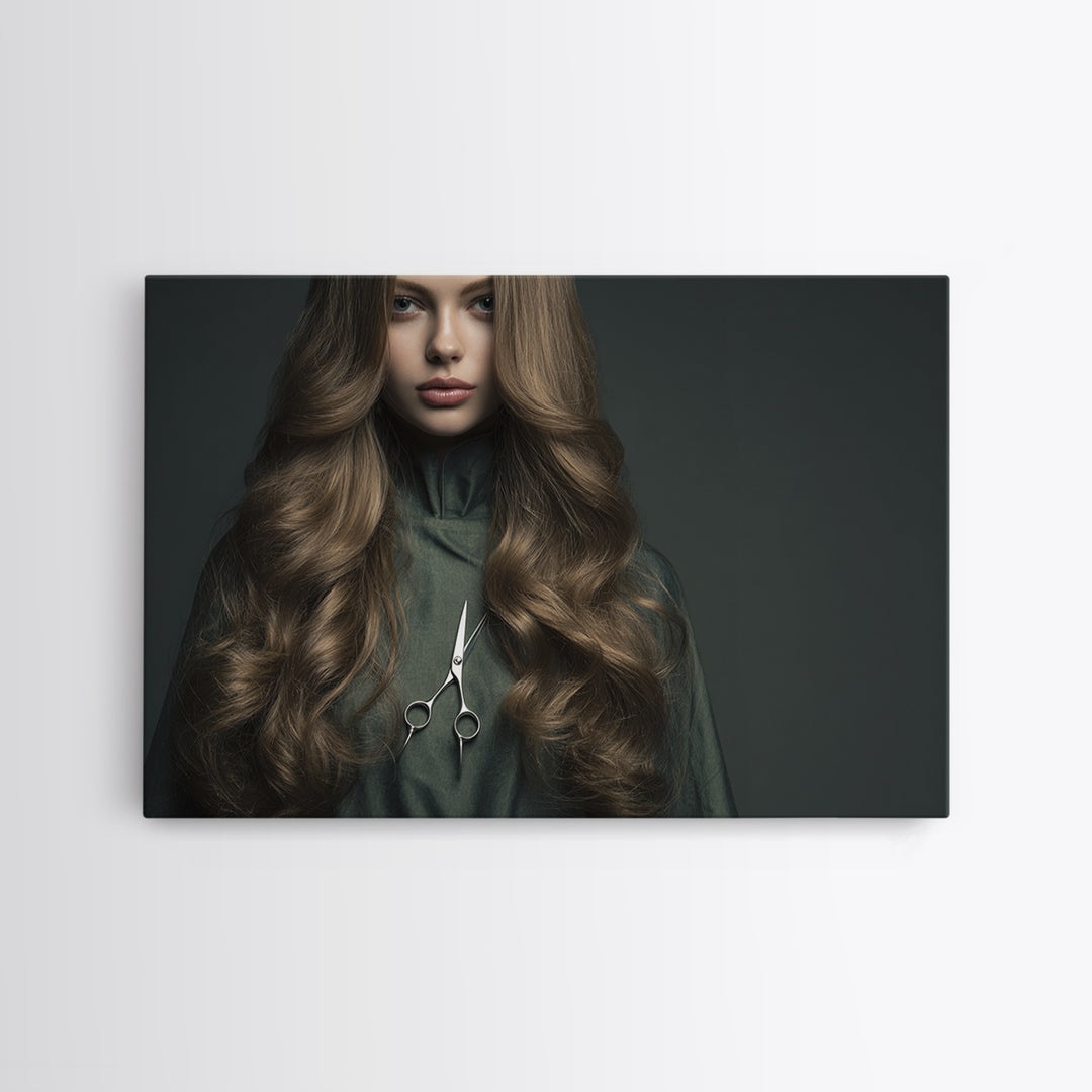 Copper Hair Silhouette Canvas Print, Hair Salon Art, Minimalist Wall Art, Living Room Decor, Fine Art, Style, Hair Stylist, HSA-3x2-62