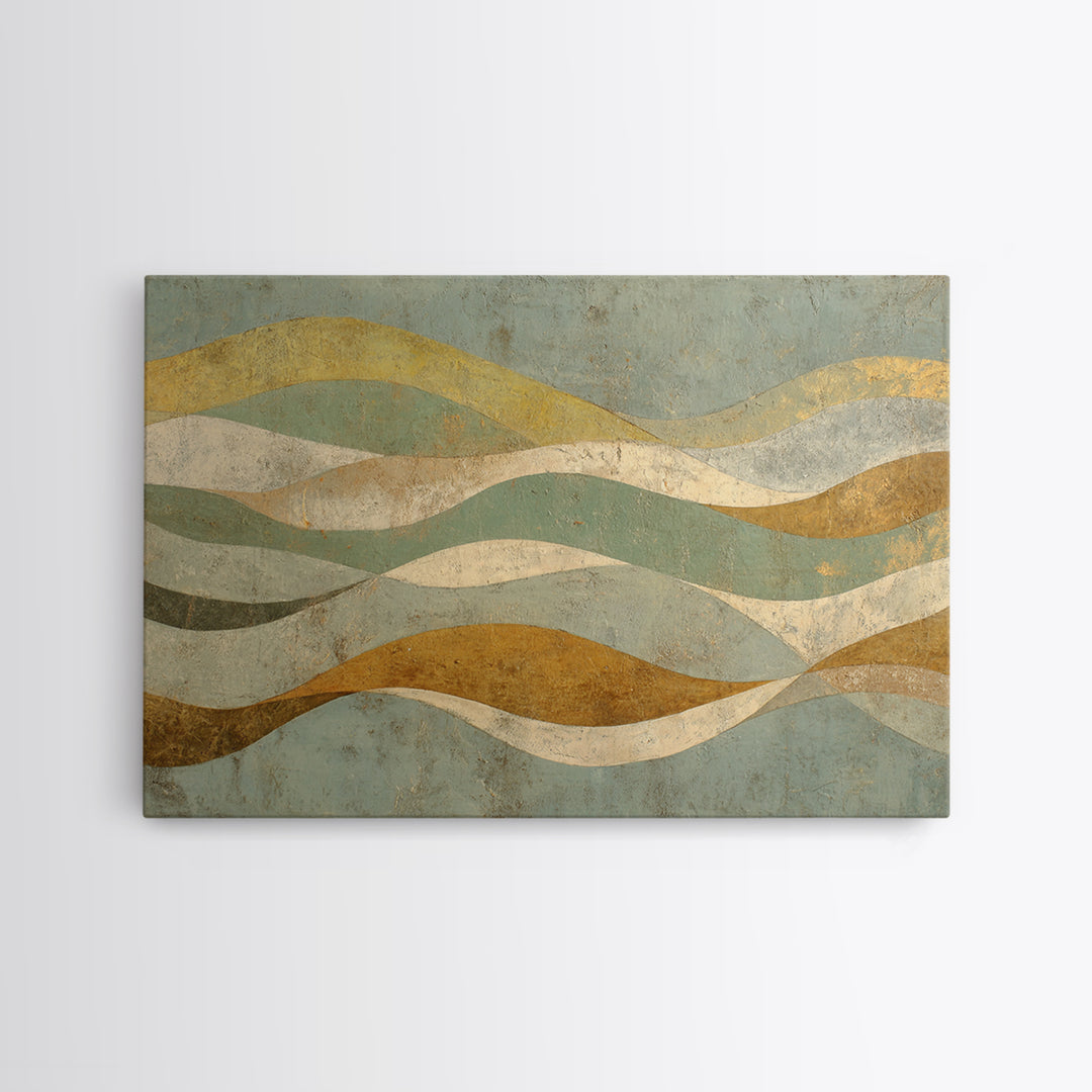 Abstract Hair Strands Forming Elegant Waves Framed Canvas Print, Hair Salon Art, Salon Sign, Living Room Decor, Abstract Art, HSA-3x2-79