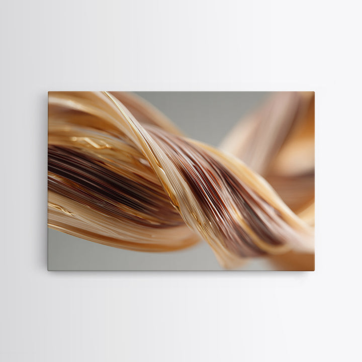 Hair Strands Turning into Abstract Ribbons Canvas Print, Hair Salon Art, Hairdresser Gifts, Living Room Decor, Style, HSA-3x2-97