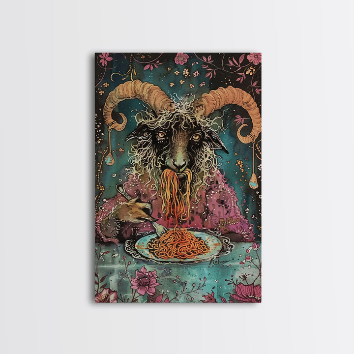 Halloween Sinister Alchemist Framed Canvas Print, Wall Art, Living Room Decor, Halloween Decoration, Spooky Art, Haunted House Art