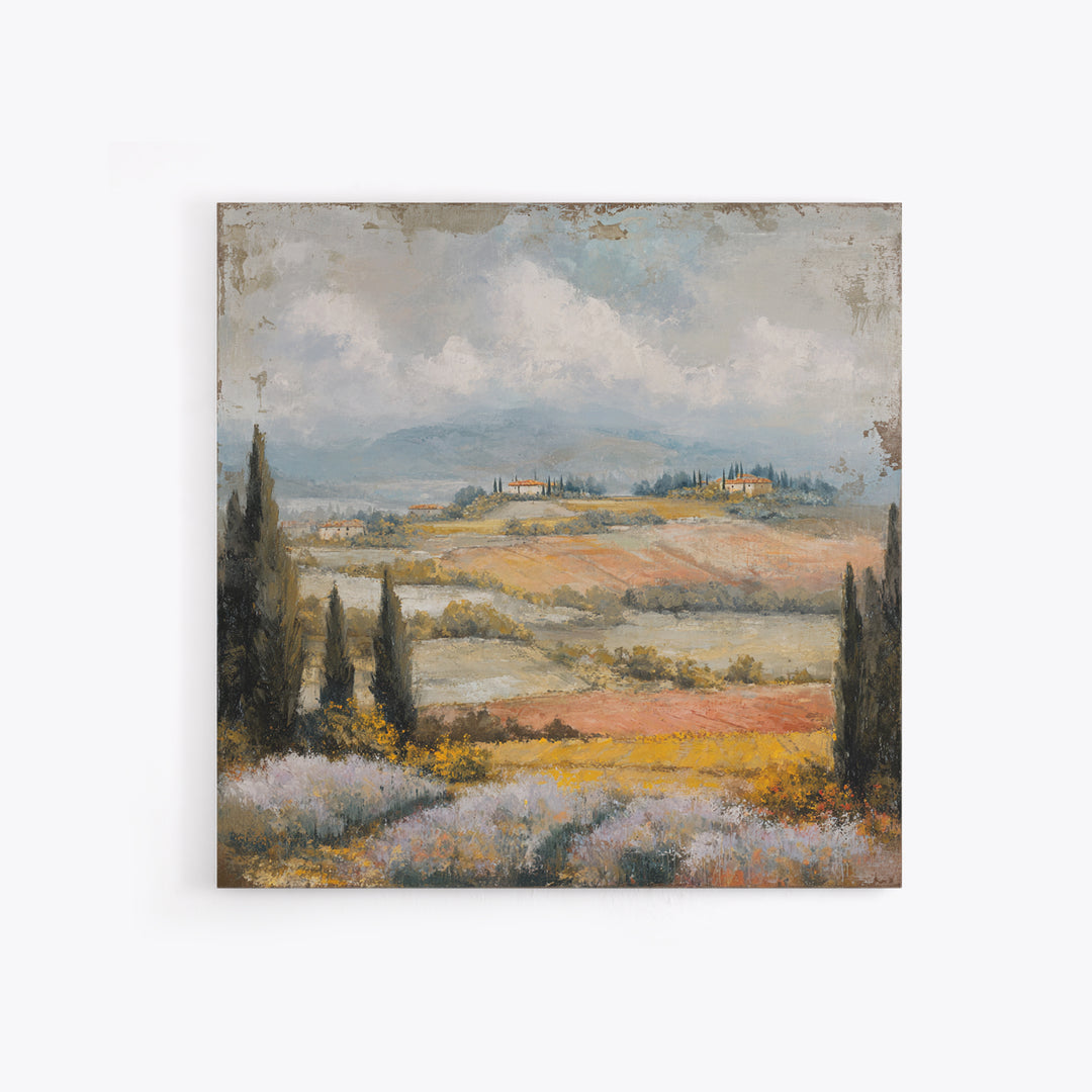 Sunset over Lavender Field Canvas Print, Impressionist Art, Landscape Wall Art, Living Room Decor, Fine Art, Impression, IMP-1x1-14