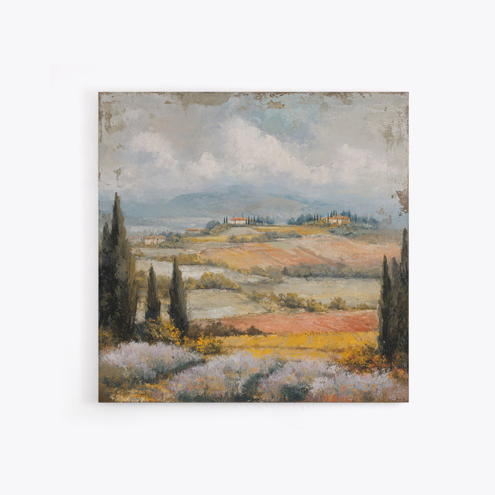 Sunset over Lavender Field Canvas Print, Impressionist Art, Landscape Wall Art, Living Room Decor, Fine Art, Impression, IMP-1x1-14