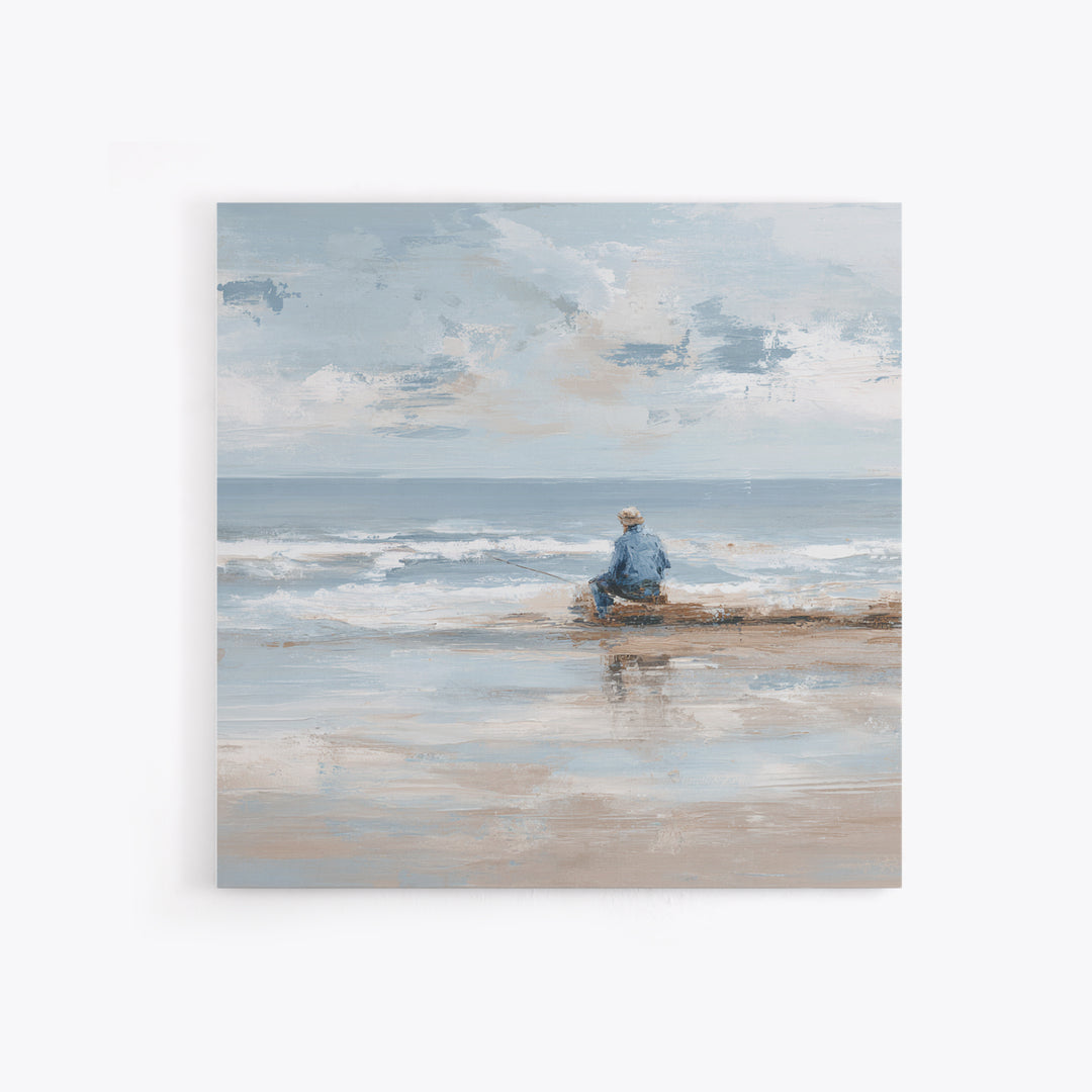 Coastal Beach Figures Canvas Print, Impressionist Art, Wall Art Framed, Living Room Decor, Fine Art, Impression, Flower Print, IMP-1x1-19