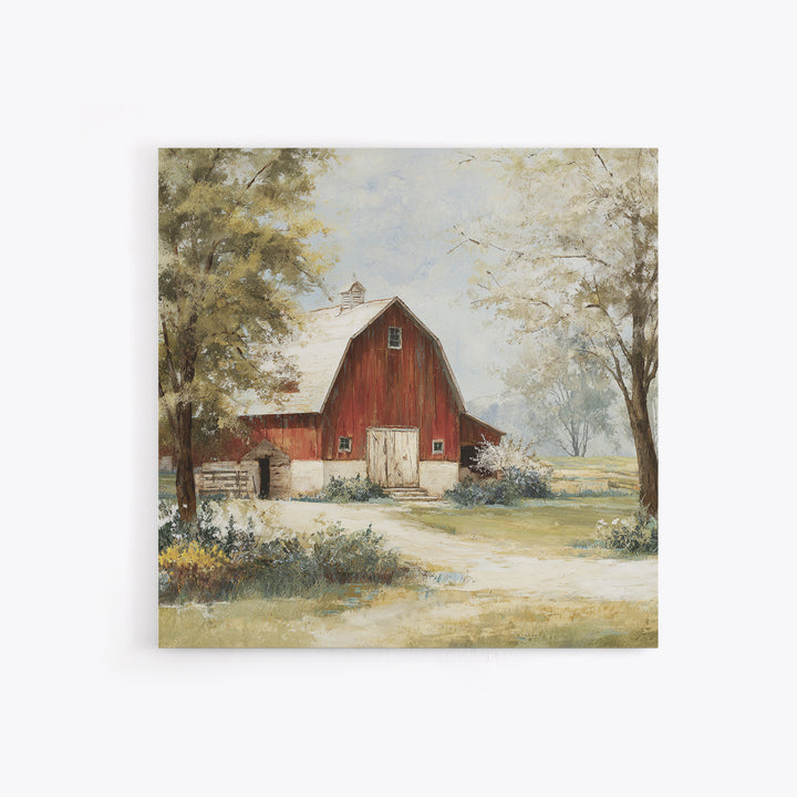 Country Lane with Flickering Sunlight Canvas Print, Impressionist Art, Floral Wall Art, Living Room Decor, Oil Painting, IMP-1x1-22