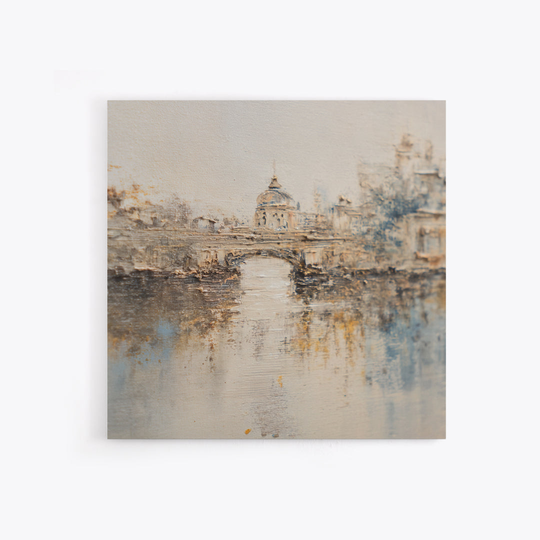 Paris Bridge Reflected Canvas Print, Impressionist Art, Living Room Wall Art, Living Room Decor, Fine Art, Impression, IMP-1x1-31