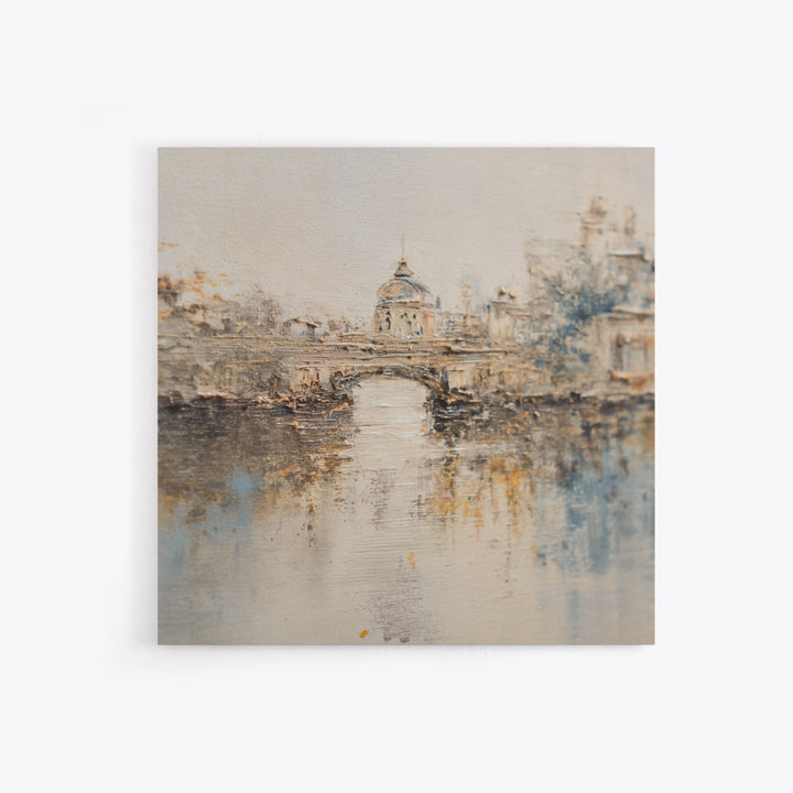Paris Bridge Reflected Canvas Print, Impressionist Art, Living Room Wall Art, Living Room Decor, Fine Art, Impression, IMP-1x1-31