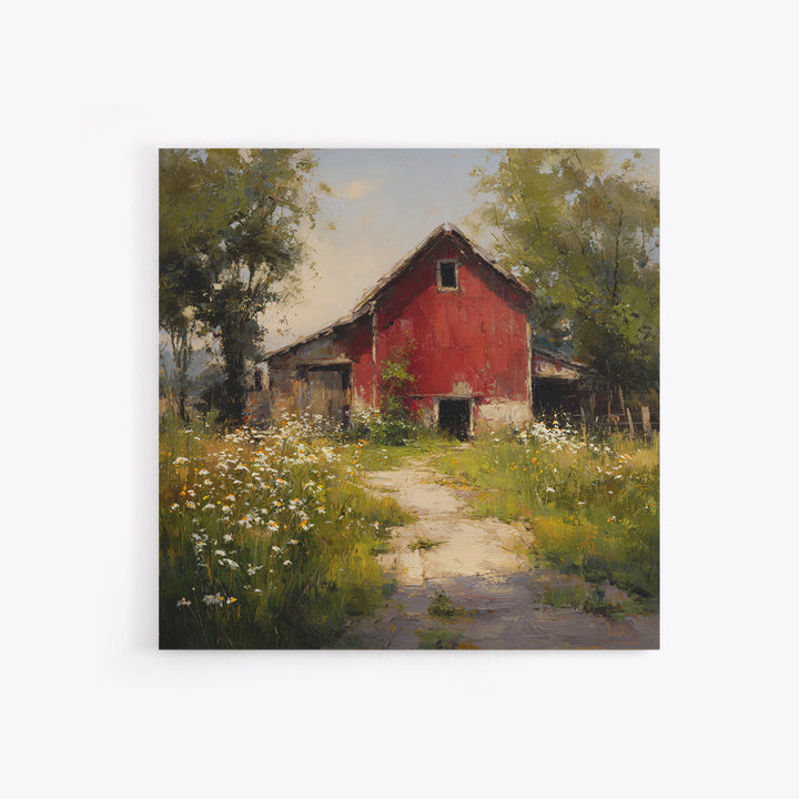 Country Lane with Flickering Sunlight Framed Canvas Print, Impressionist Art, Colorful Wall Art, Living Room Decor, Impression, IMP-1x1-46