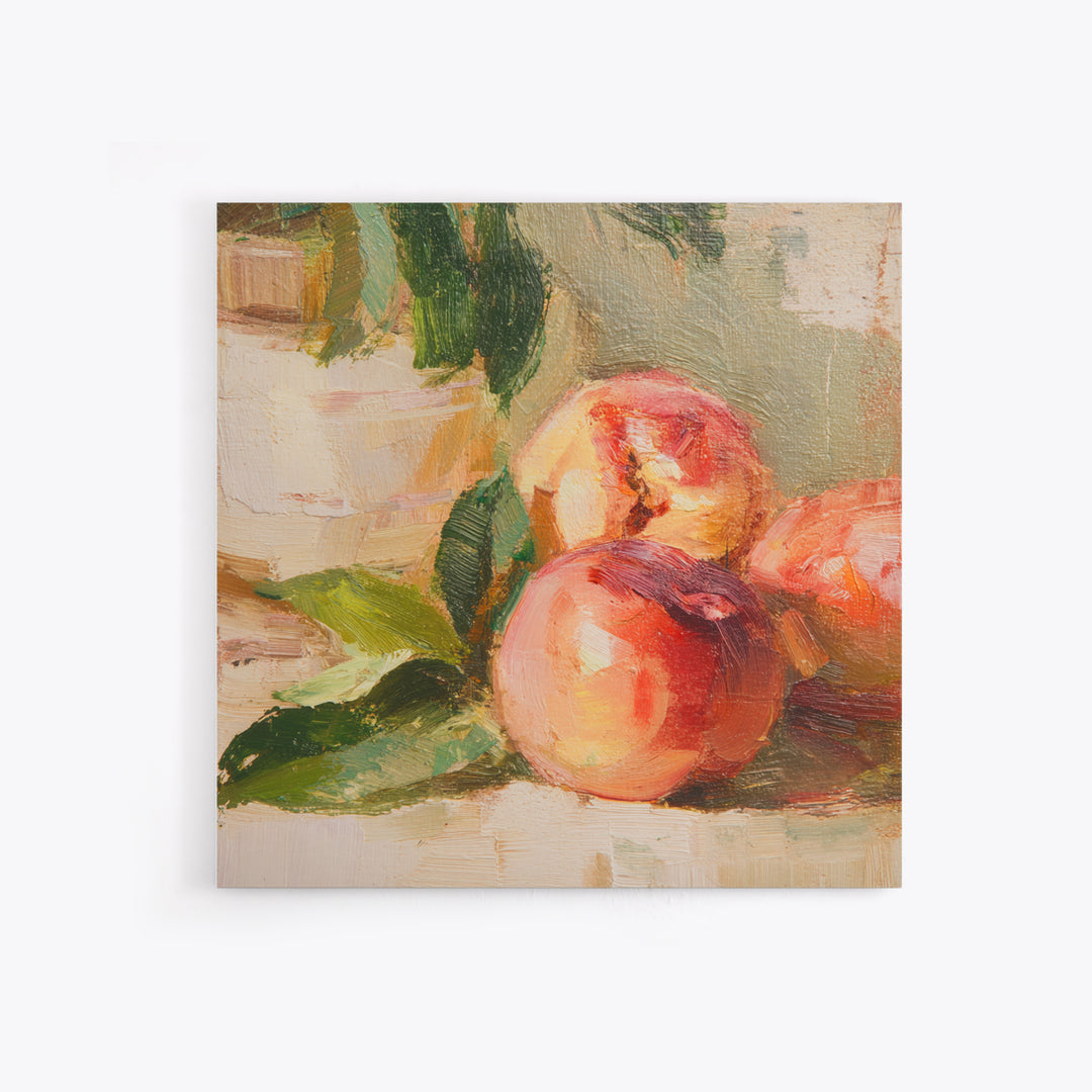 Still Life of Peaches Framed Canvas Print, Impressionist Art, Modern Wall Art, Living Room Decor, Fine Art, Impression, IMP-1x1-47