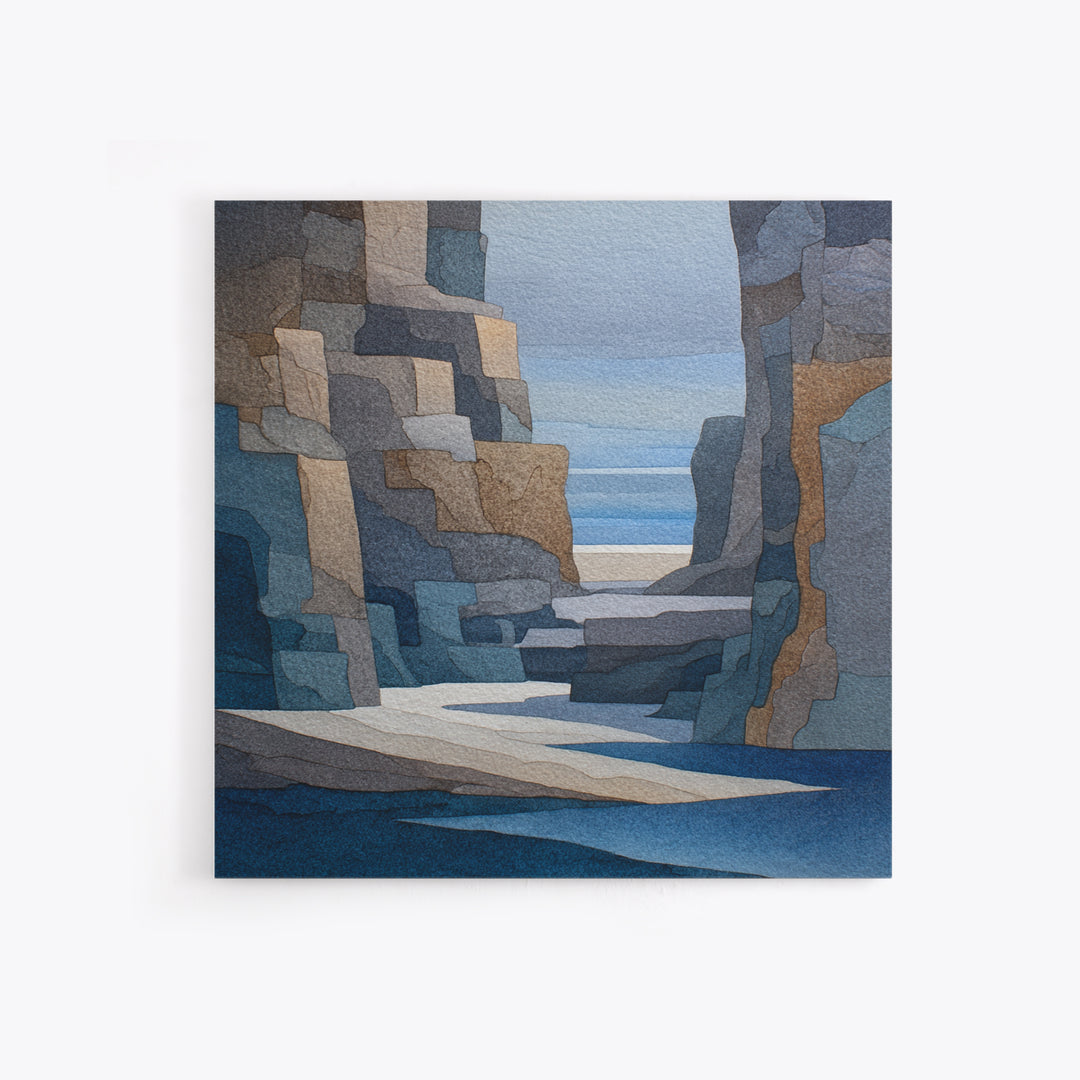 Soft Seaside Cliffs Canvas Print, Impressionist Art, Fine Art Print, Living Room Decor, Fine Art, Impression, Painting, IMP-1x1-5