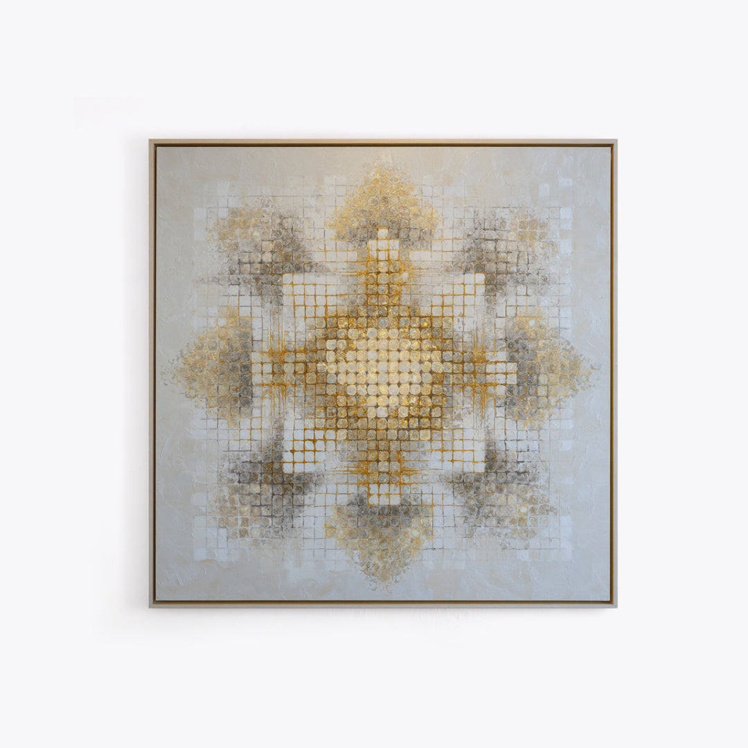 Haystacks Glowing at Golden Hour Framed Canvas Print, Impressionist Art, Living Room Wall Art, Living Room Decor, Impression, IMP-1x1-52