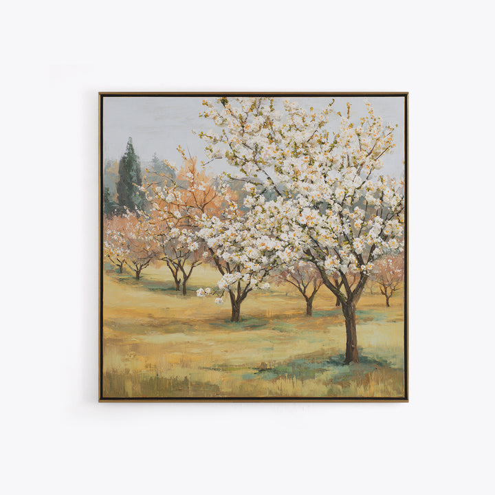 Spring Orchard with Blossoming Trees Canvas Print, Impressionist Art, Living Room Art, Living Room Decor, Oil Painting, IMP-1x1-54