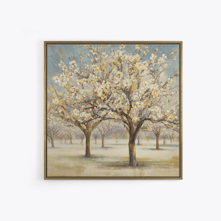 Spring Orchard with Blossoming Trees Canvas Print, Impressionist Art, Landscape Painting, Living Room Decor, Impression, IMP-1x1-6