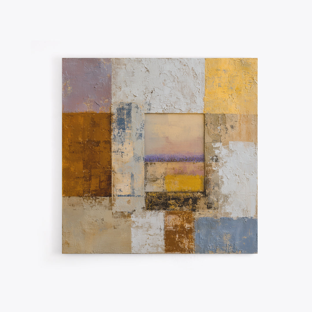 Sunset over Lavender Field Framed Canvas Print, Impressionist Art, Gallery Decor, Living Room Decor, Fine Art, Impression, IMP-1x1-62