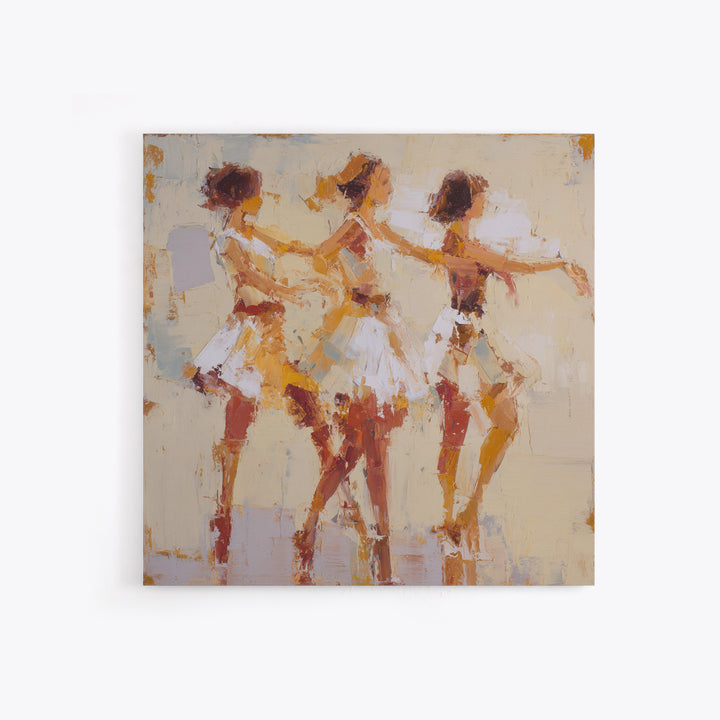 Dancers Suggested by Soft Moving Brushwork Canvas Print, Impressionist Art, Neutral Decor, Living Room Decor, Impression, IMP-1x1-63